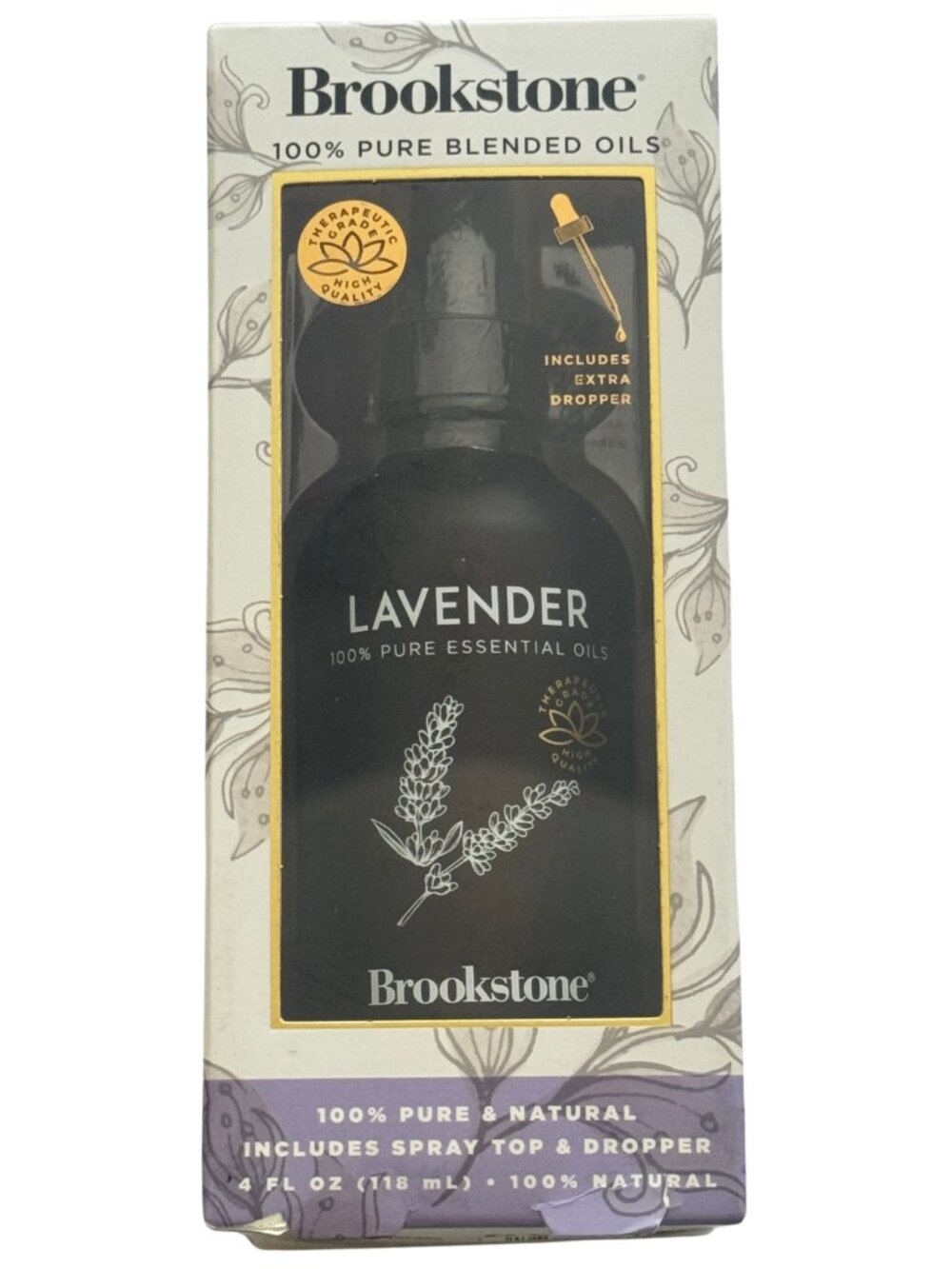 Brookstone Lavender Essential Oil 4 oz Pure Natural Aromatherapy New Sealed